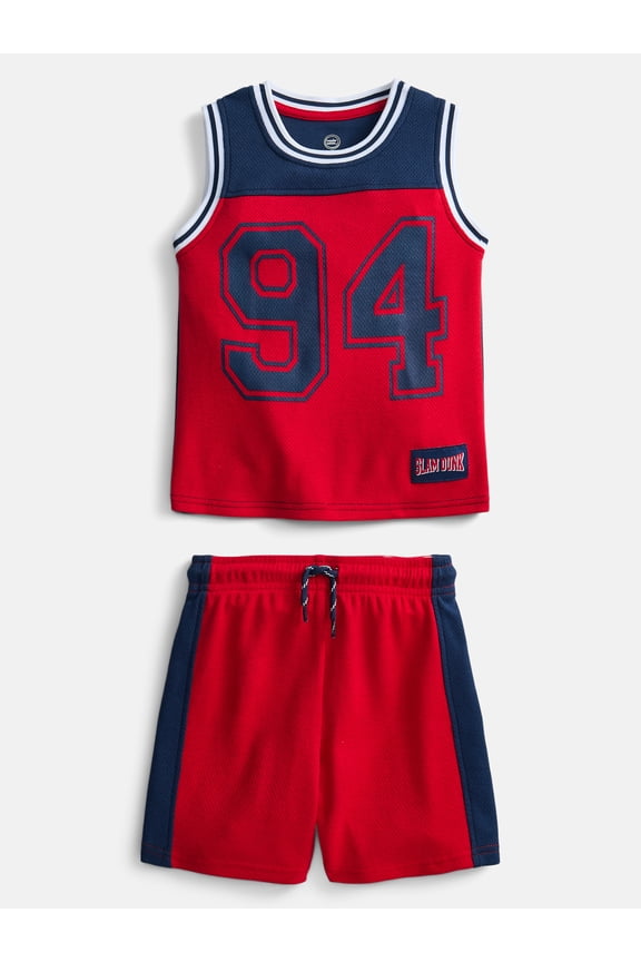Toddler Boys Patriotic Sleeveless Basketball Jersey and Shorts Set, 2-Piece, Sizes 12M-5T