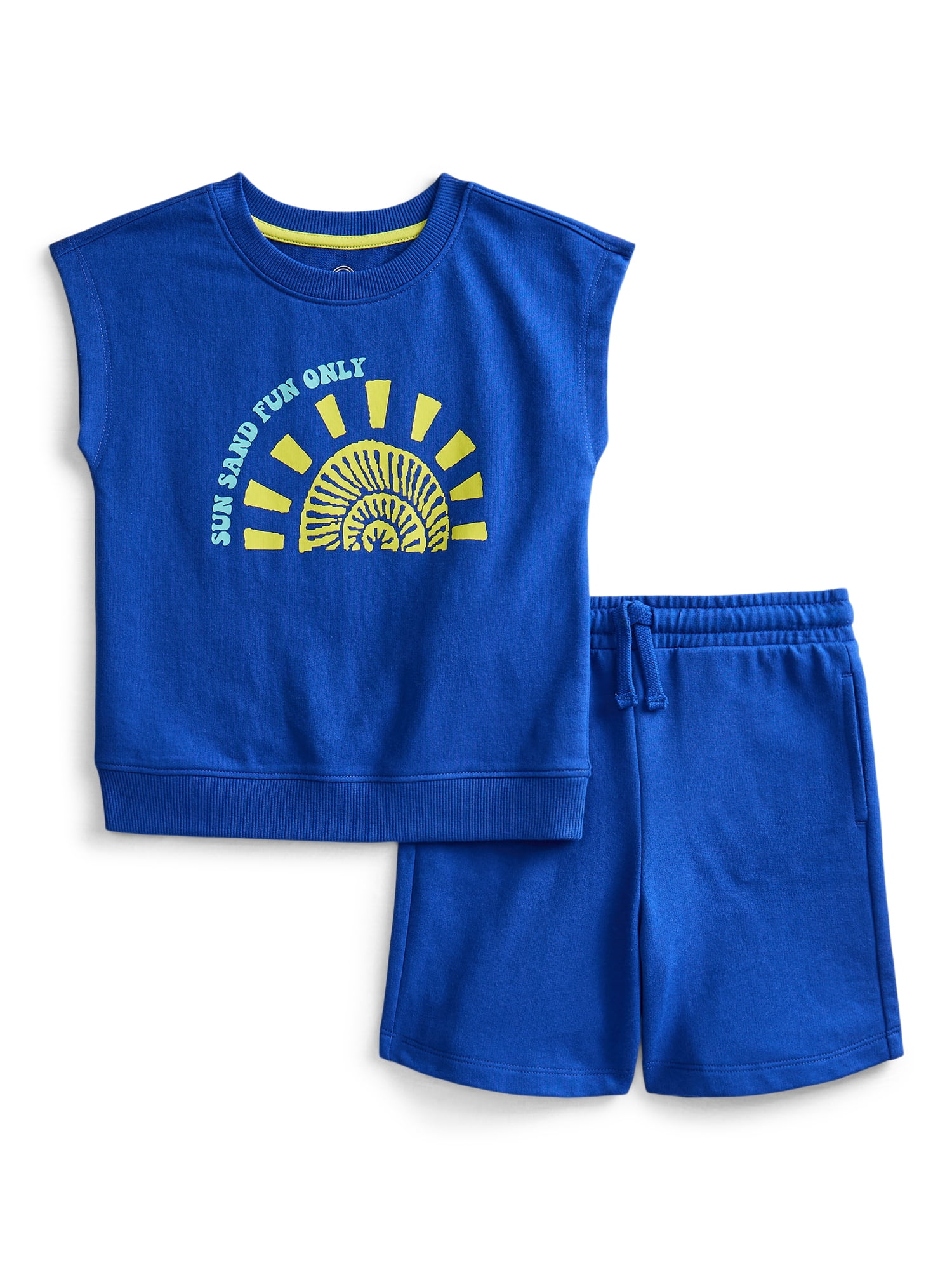 Wonder Nation Toddler Boys Sleeveless Graphic Tank Top and Matching Shorts Set, Sizes 12M-5T