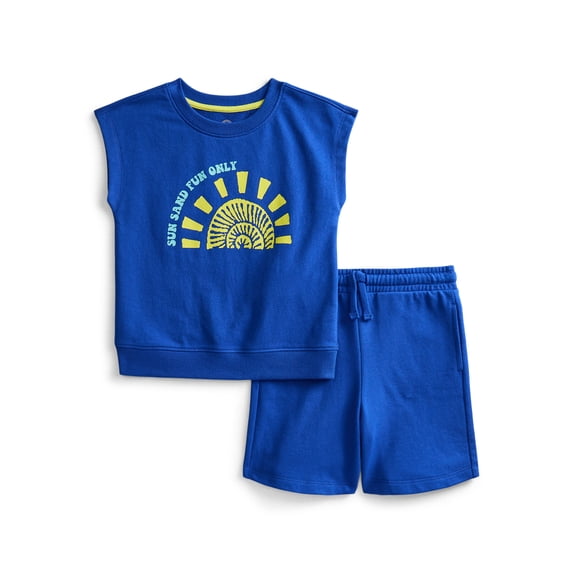 Wonder Nation Toddler Boys Sleeveless Graphic Tank Top and Matching Shorts Set, Sizes 12M-5T