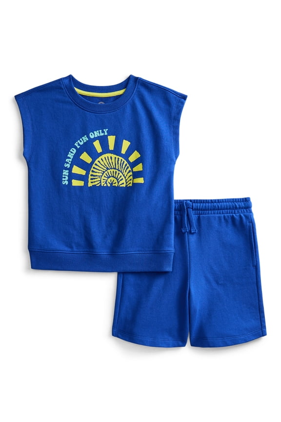 Toddler Boys Sleeveless Graphic Tank Top and Matching Shorts Set, Sizes 12M-5T