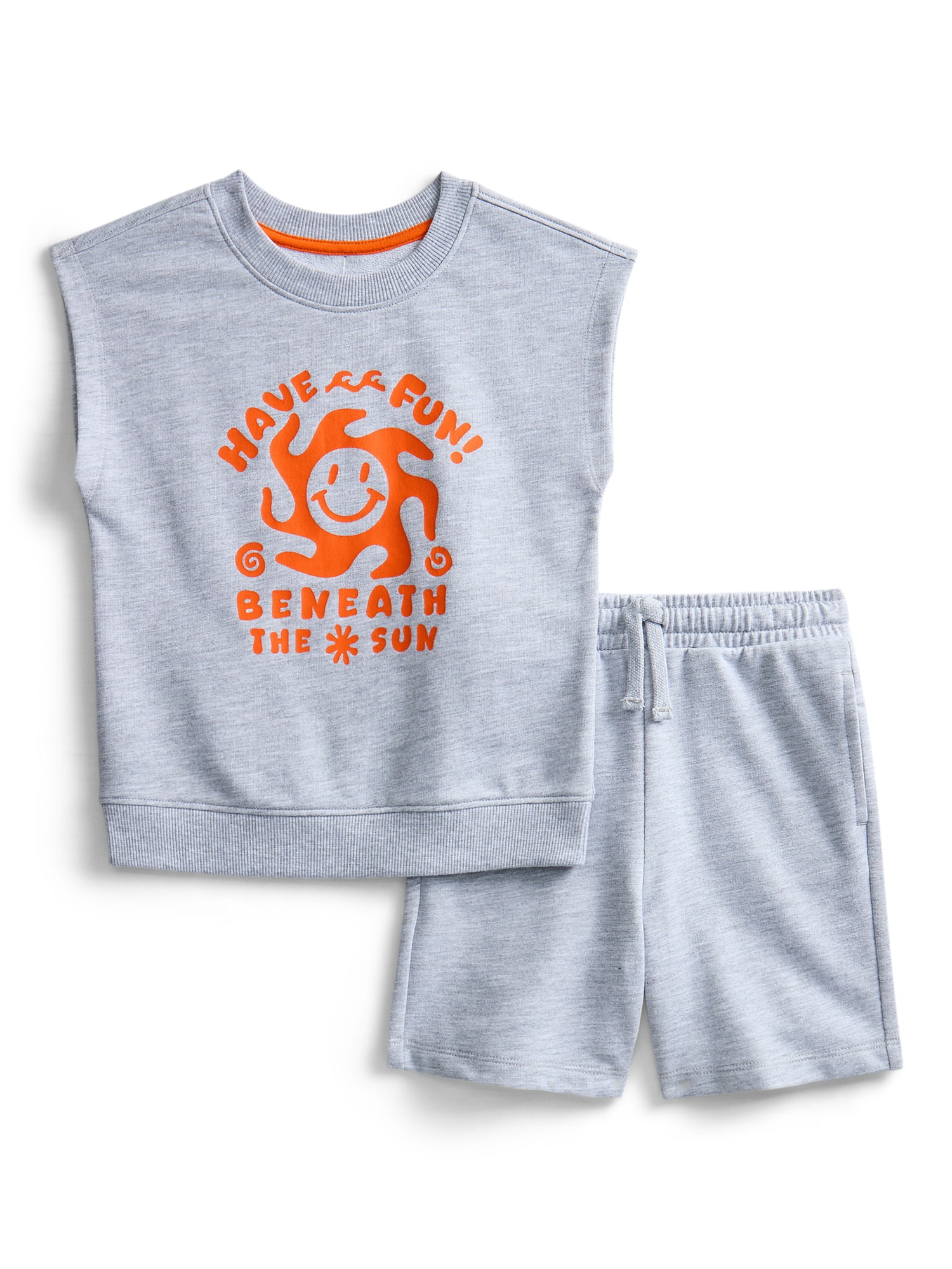 Wonder Nation Toddler Boys Sleeveless Graphic Tank Top and Matching Shorts Set, Sizes 12M-5T