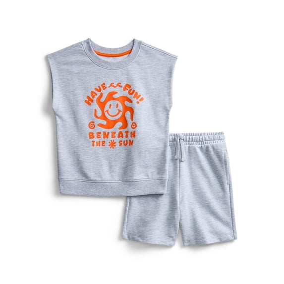 Wonder Nation Toddler Boys Sleeveless Graphic Tank Top and Matching Shorts Set, Sizes 12M-5T