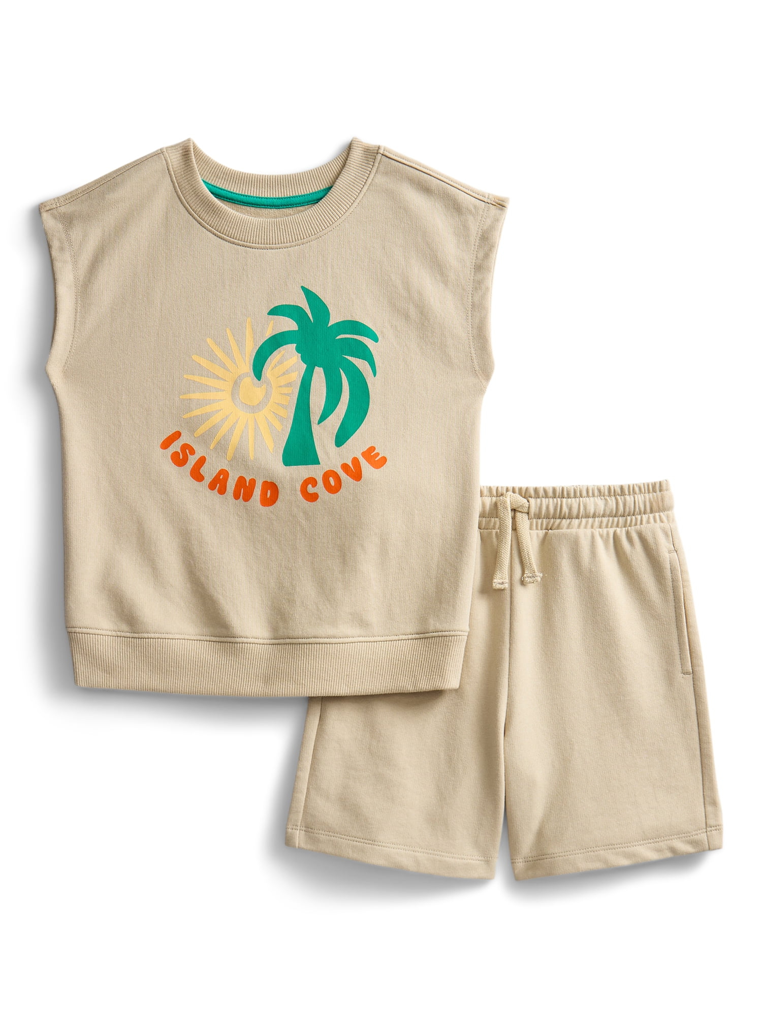 Wonder Nation Toddler Boys Sleeveless Graphic Tank Top and Matching Shorts Set, Sizes 12M-5T