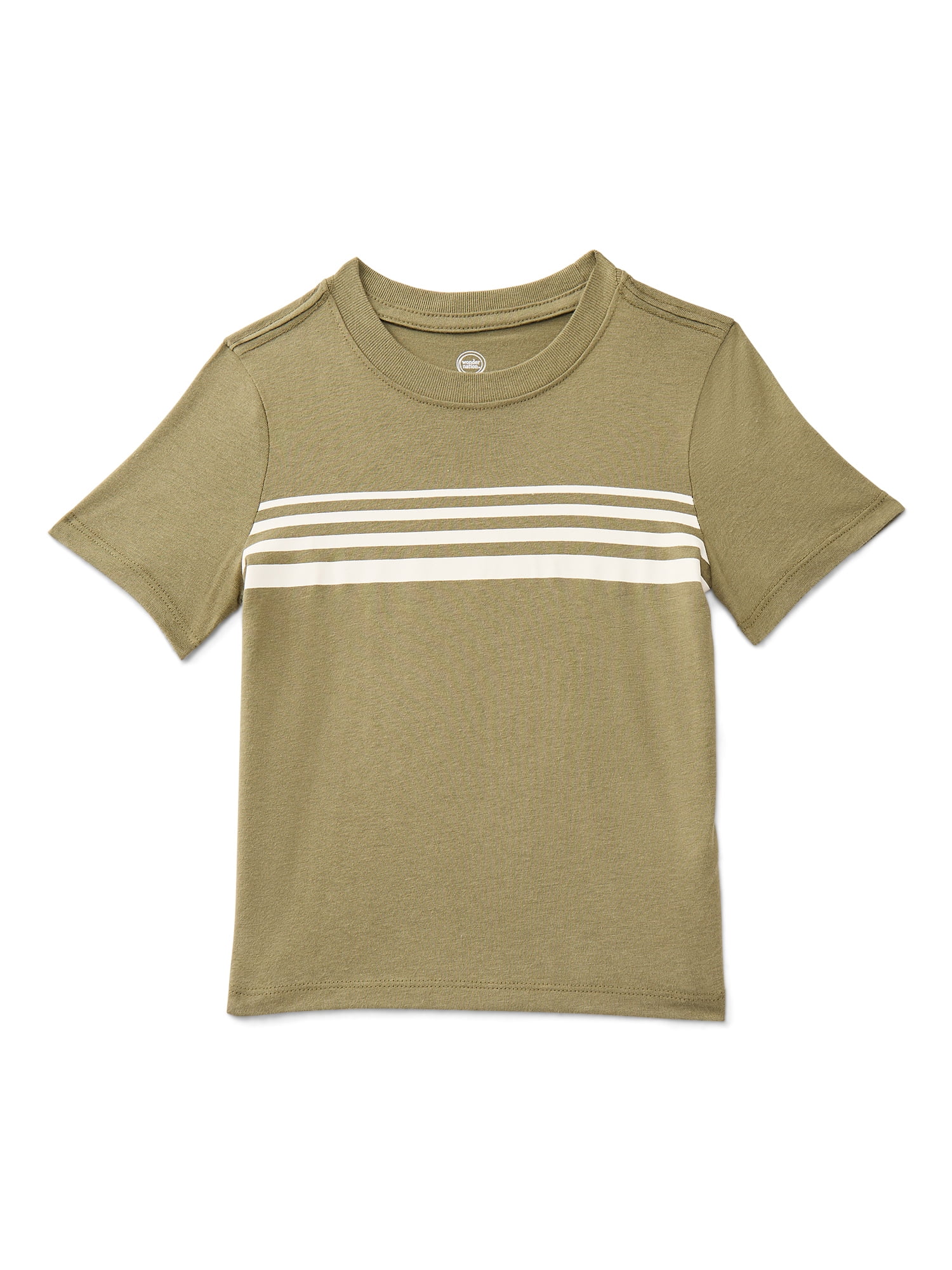 Wonder Nation Toddler Boys Short Sleeve Chest Stripe T-Shirt, Sizes 18M-5T