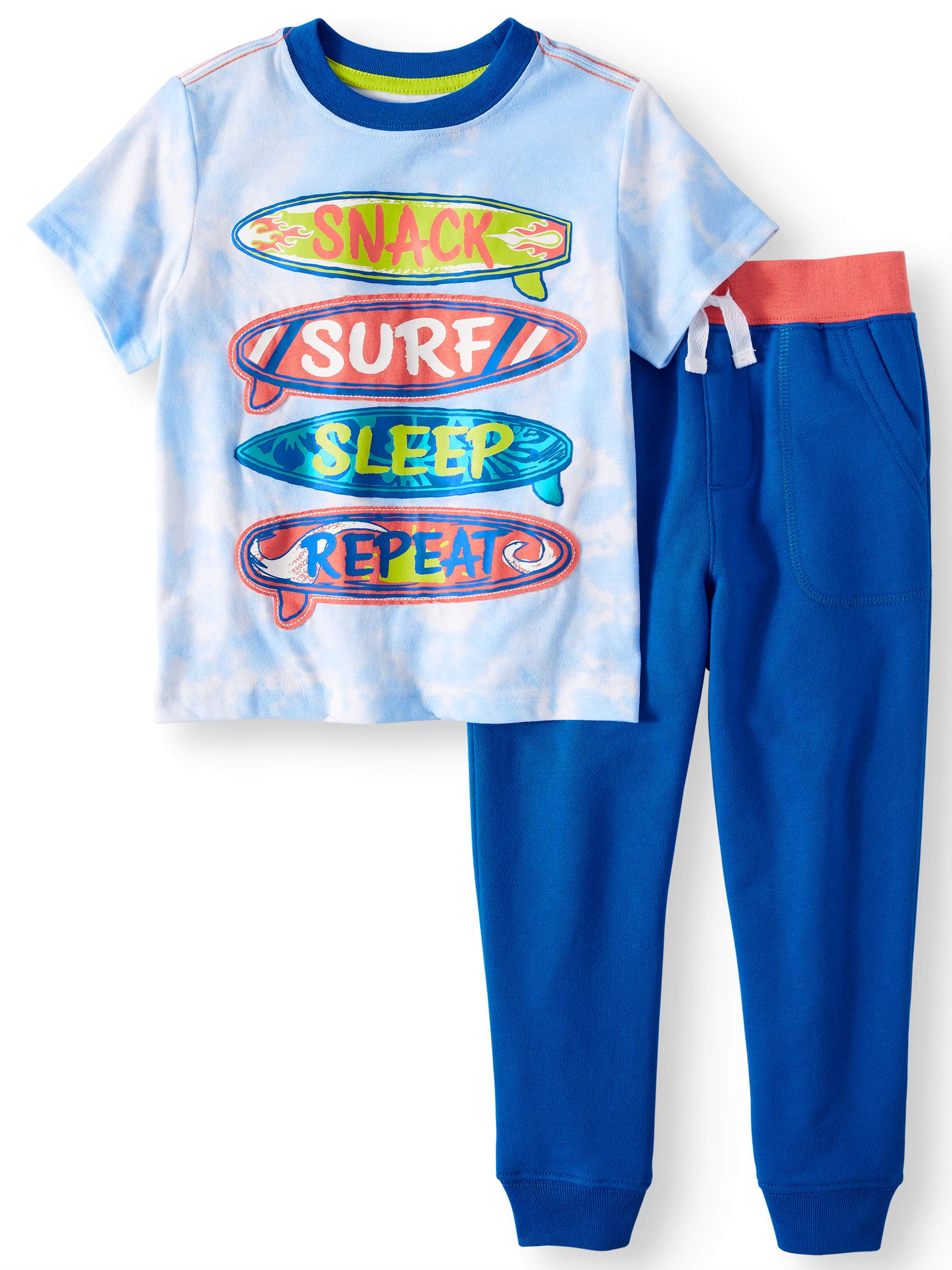 Wonder Nation Toddler Boy TShirt and Joggers Outfit Set, 2Piece