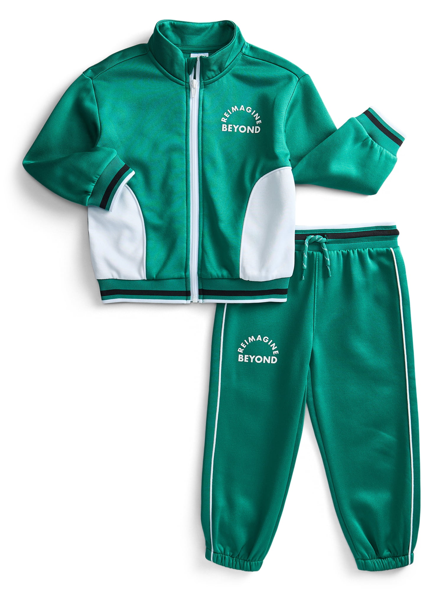 Wonder Nation Toddler Boys Full Zip Track Jacket and Matching Jogger Pants, 2-Piece, Sizes 12M-5T