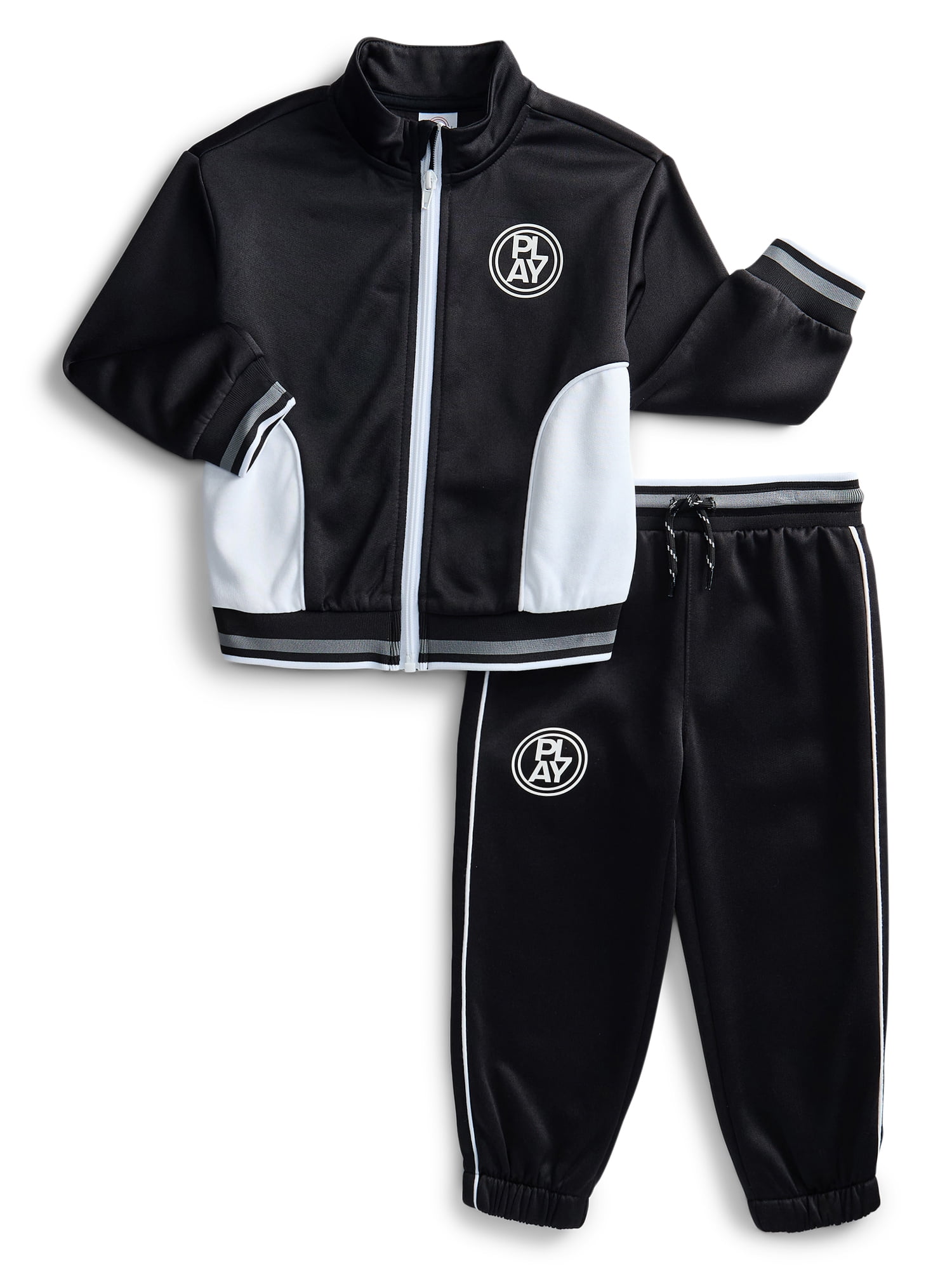 Wonder Nation Toddler Boys Full Zip Track Jacket and Matching Jogger Pants, 2-Piece, Sizes 12M-5T