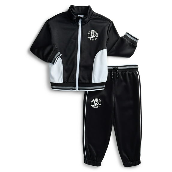Wonder Nation Toddler Boys Full Zip Track Jacket and Matching Jogger Pants, 2-Piece, Sizes 12M-5T