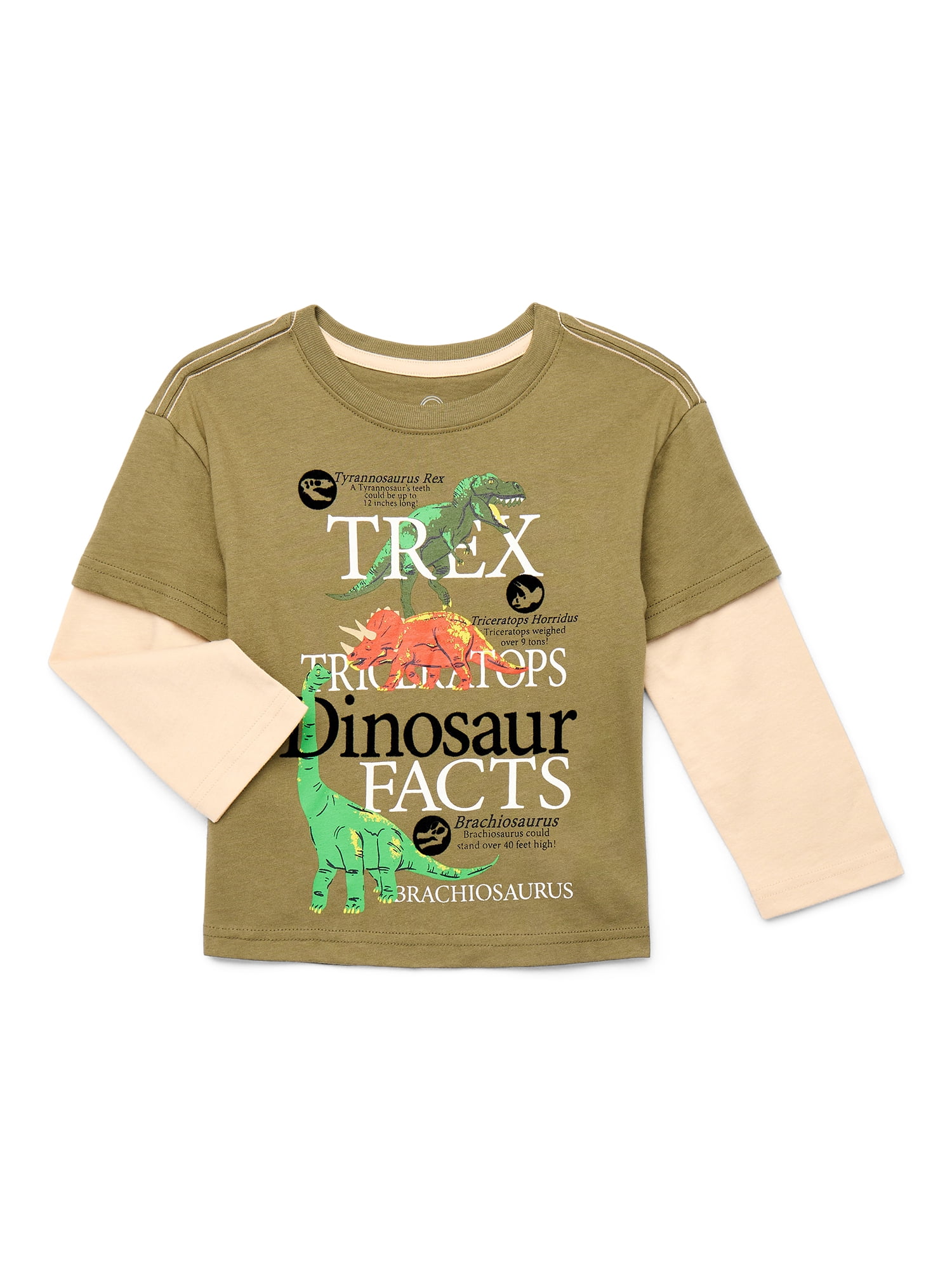 Wonder Nation Toddler Boys Hangdown Graphic Tee with Long Sleeves, Sizes 12M-5T
