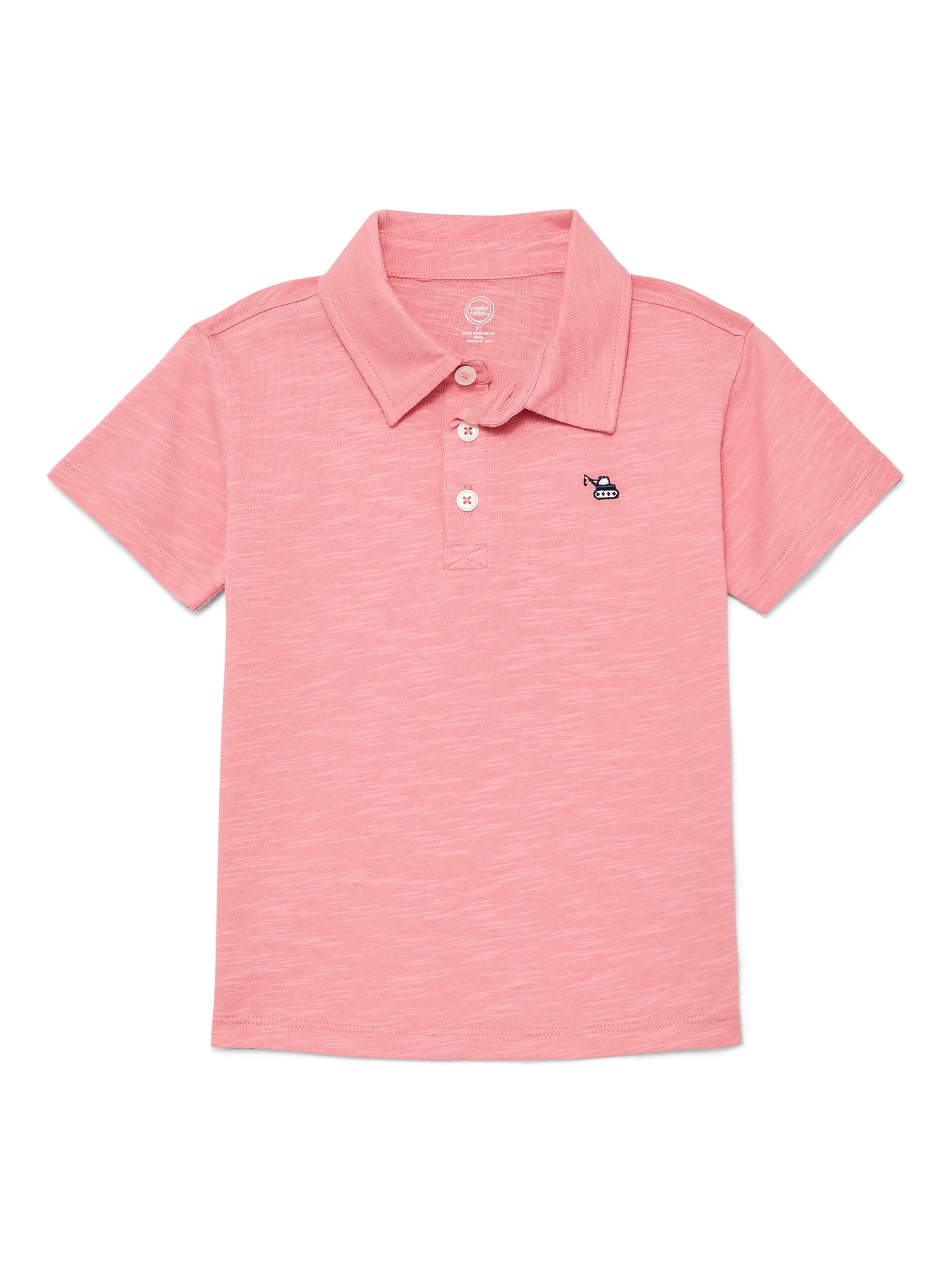 Wonder Nation Toddler Boys Cotton Polo Shirt with Short Sleeves, Sizes 12M-5T