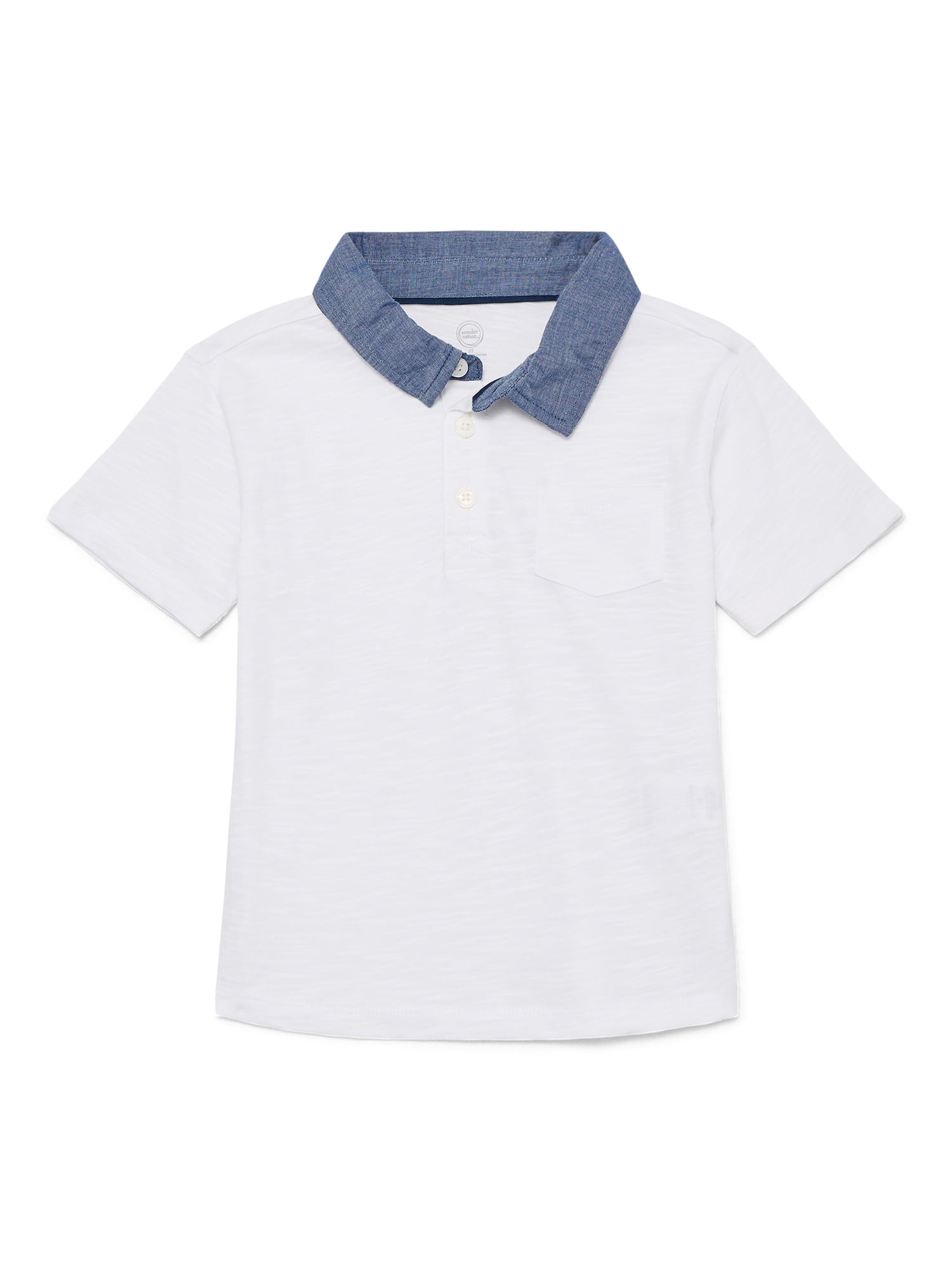 Wonder Nation Toddler Boys Cotton Polo Shirt with Short Sleeves, Sizes 12M-5T