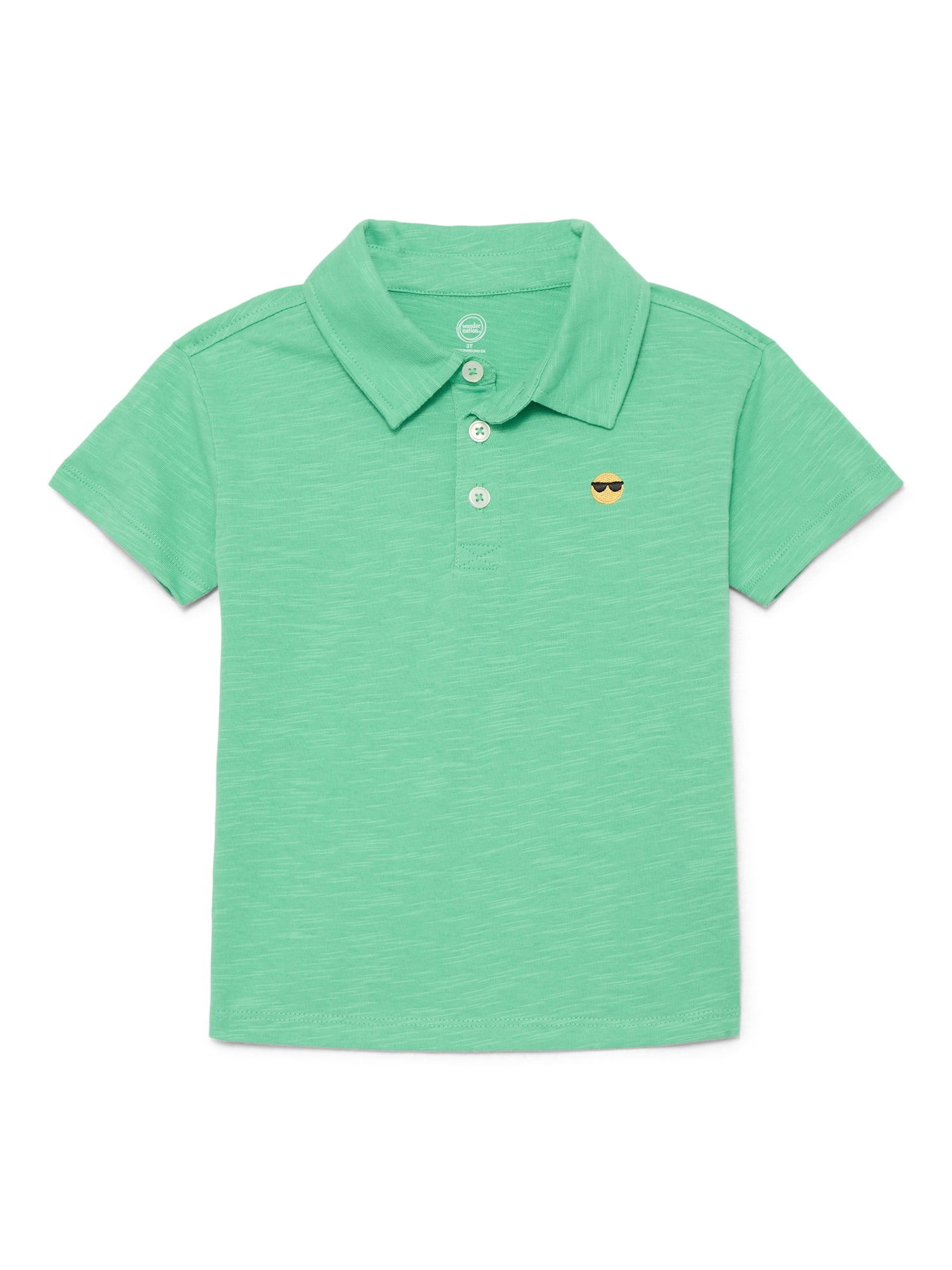 Wonder Nation Toddler Boys Cotton Polo Shirt with Short Sleeves, Sizes 12M-5T