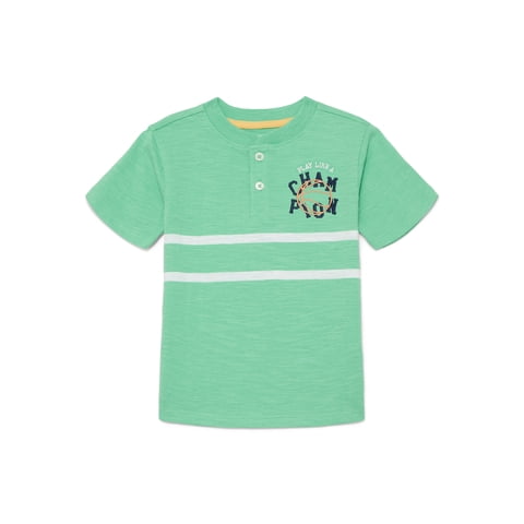 Toddler Boy's Short Sleeve Striped Henley T-Shirt, Sizes 12M-5T