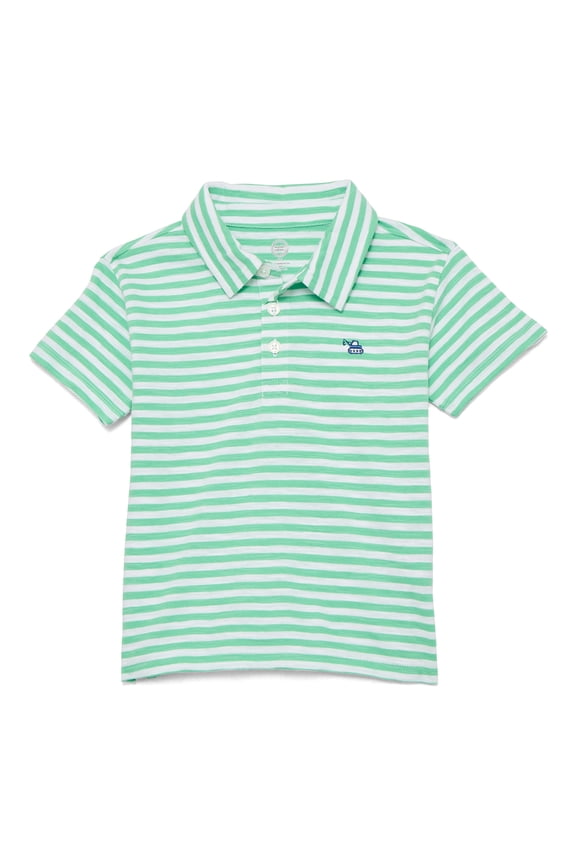 Toddler Boys Striped Polo Shirt with Short Sleeves, Sizes 12M-5T