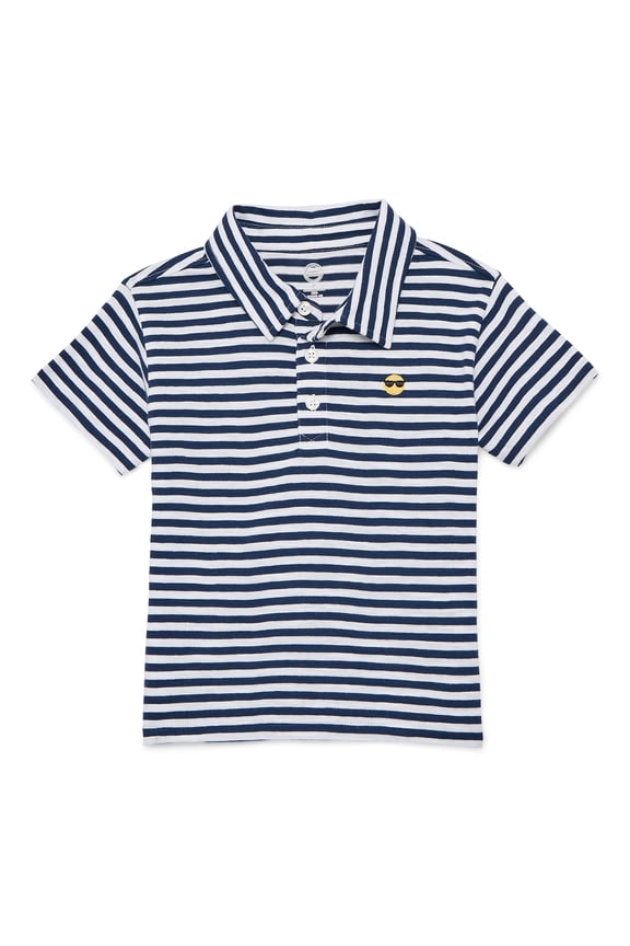 Toddler Boys Striped Polo Shirt with Short Sleeves, Sizes 12M-5T