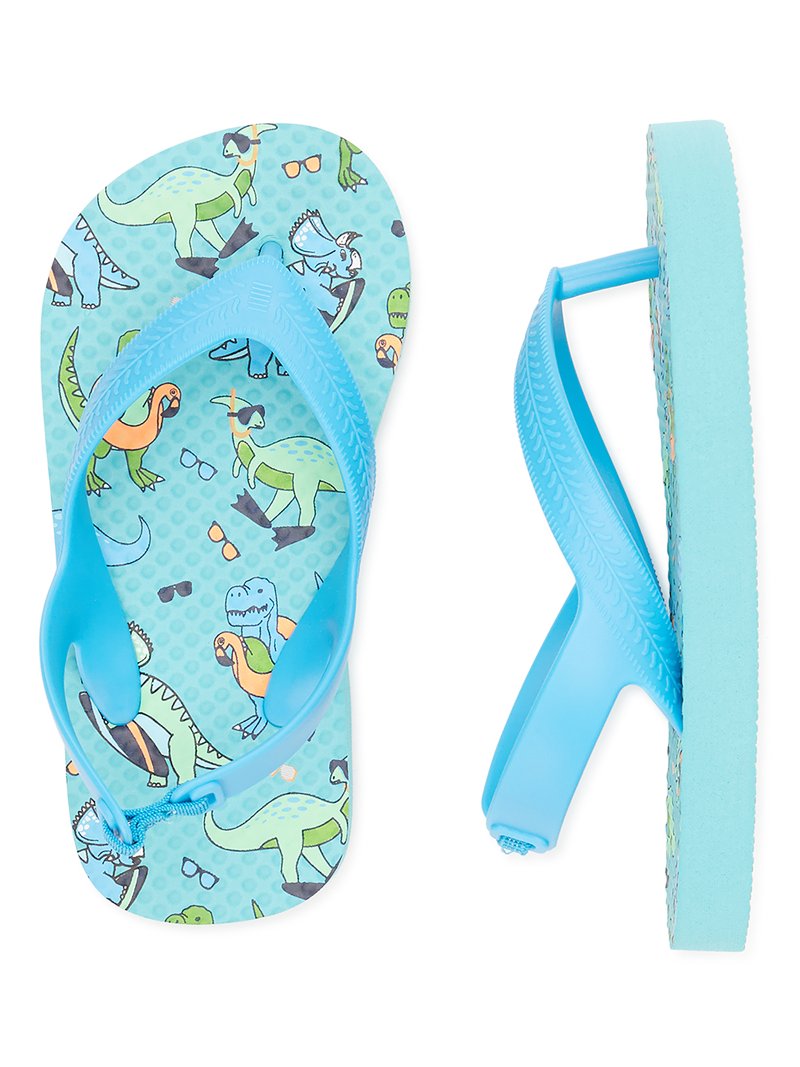 Wonder Nation Toddler Boys Dino Flip Flop Sandals, Sizes 5/6-11/12