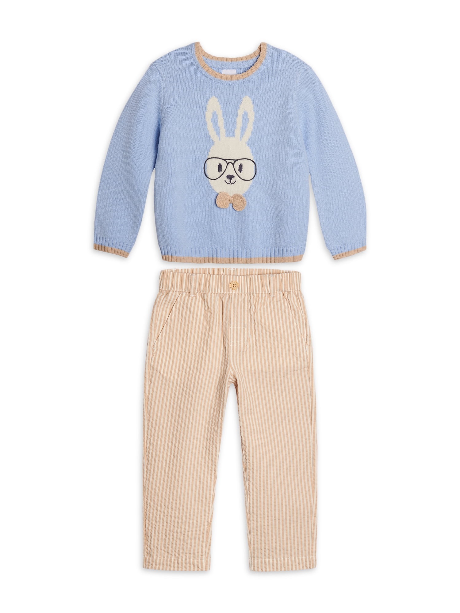 Wonder Nation Toddler Boys Easter Sweater with Long Sleeves and Pants