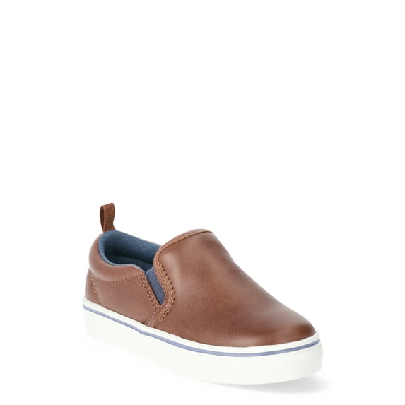 Wonder Nation Toddler Boys Faux Leather Slip-On Shoes