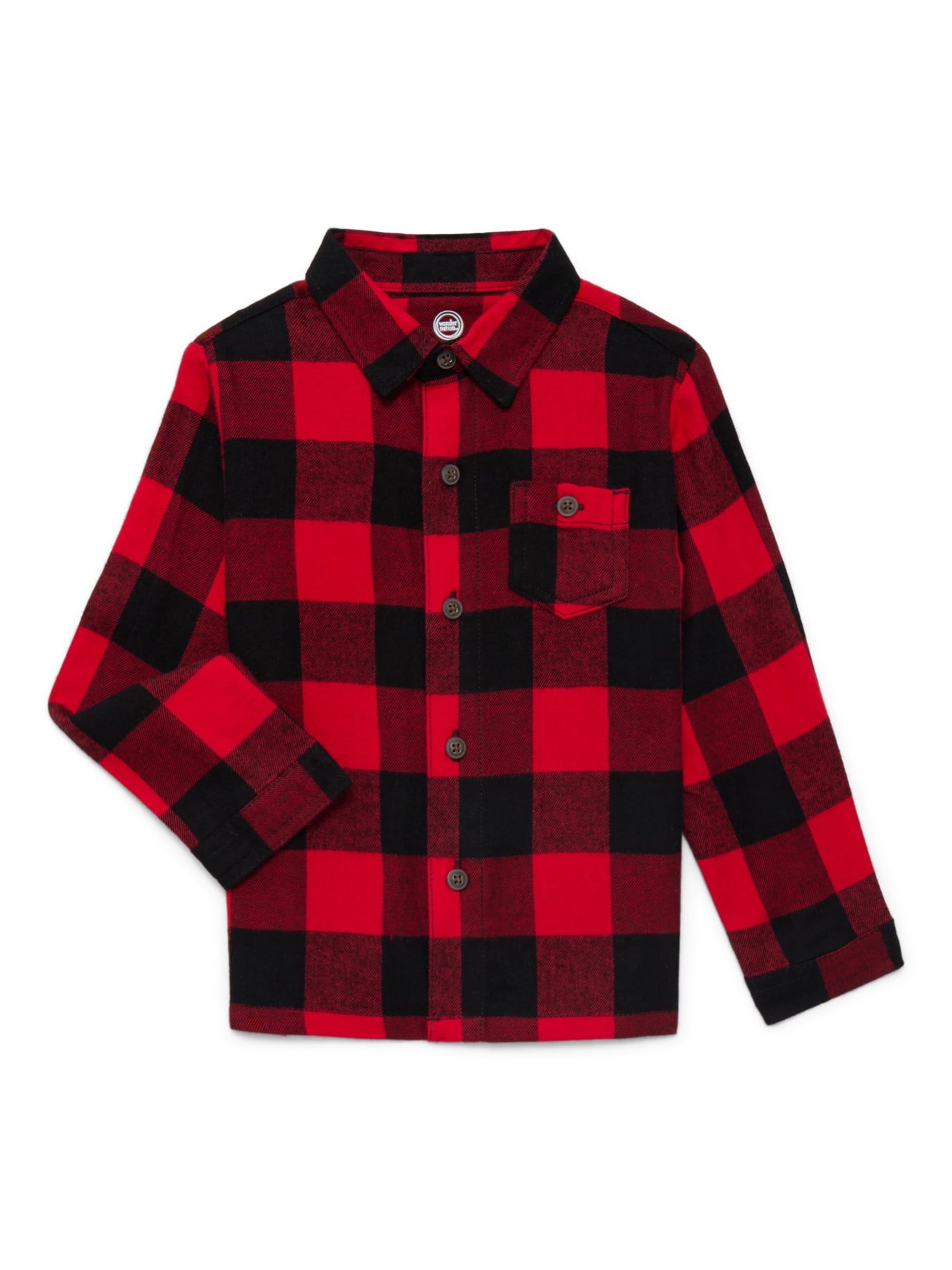 Wonder Nation Toddler Boys Flannel Shirt, Sizes 12M-5T