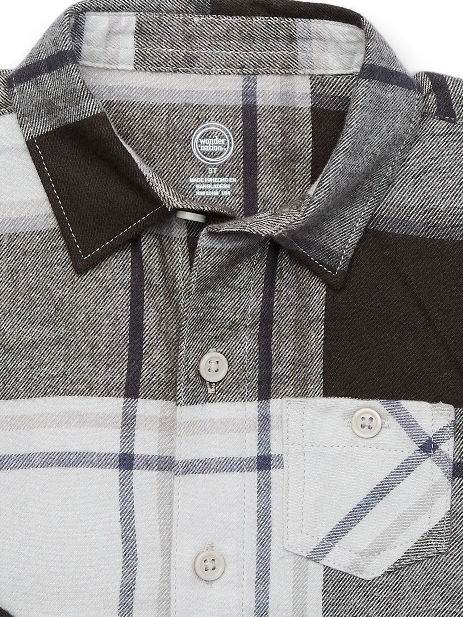 Wonder Nation Toddler Boys Flannel Shirt, Sizes 12M-5T