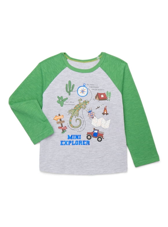 Wonder Nation Toddler Boys’ Graphic Tee with Raglan Sleeves, Sizes 12M-5T