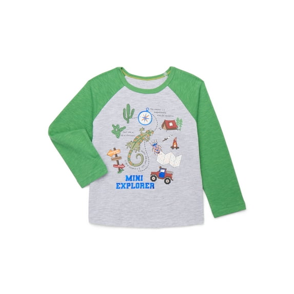 Wonder Nation Toddler Boys’ Graphic Tee with Raglan Sleeves, Sizes 12M-5T
