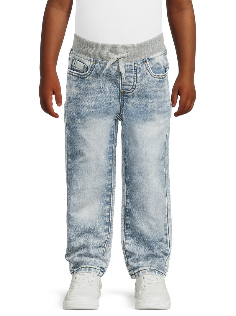 Wonder Nation Toddler Boy Knit Denim Jeans, Pull-On Style, Sizes