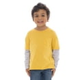thumbnail image 1 of Wonder Nation Toddler Boys Pocket Striped Hangdown T-Shirt with Long Sleeves, Sizes 12M-5T, 1 of 4