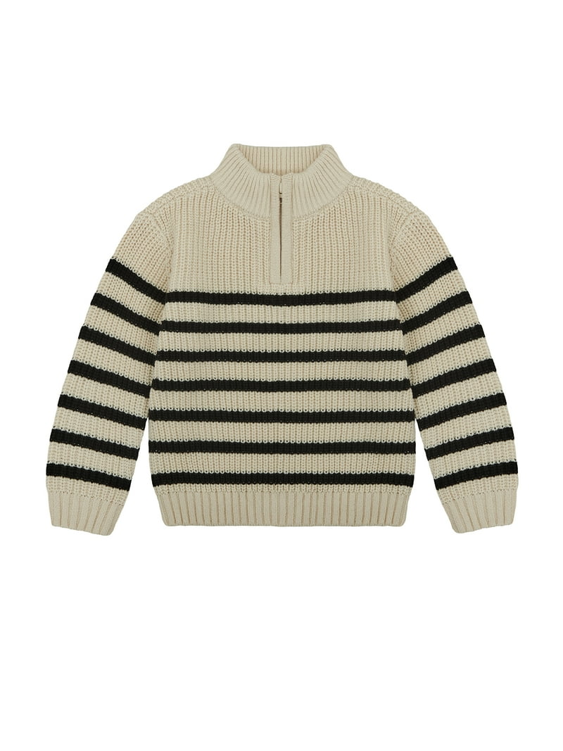 yunn⭐︎kids Wonder Nation Toddler Boys Quarter Zip Sweater, Sizes 12M-5T
