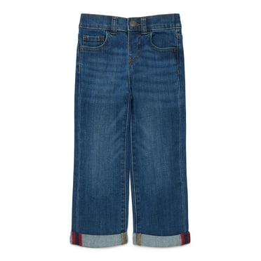 Wonder Nation Toddler Boys Straight Leg Jeans with Roll Cuffs, Sizes 12M-5T