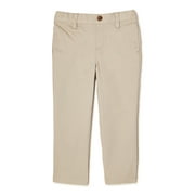 WONDER NATION Boys School Uniform Flat Front Pants, Sizes 4-18, Slim & Husky