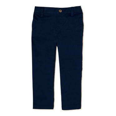 Wonder Nation Toddler Boys School Uniform Flat Front Pants, Sizes 2T-5T
