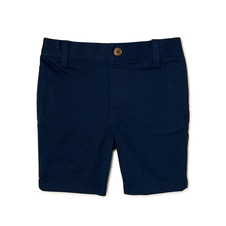 Wonder Nation Toddler Boys School Uniform Flat Front Shorts Sizes 2t 5t Toddler Boy s Blue