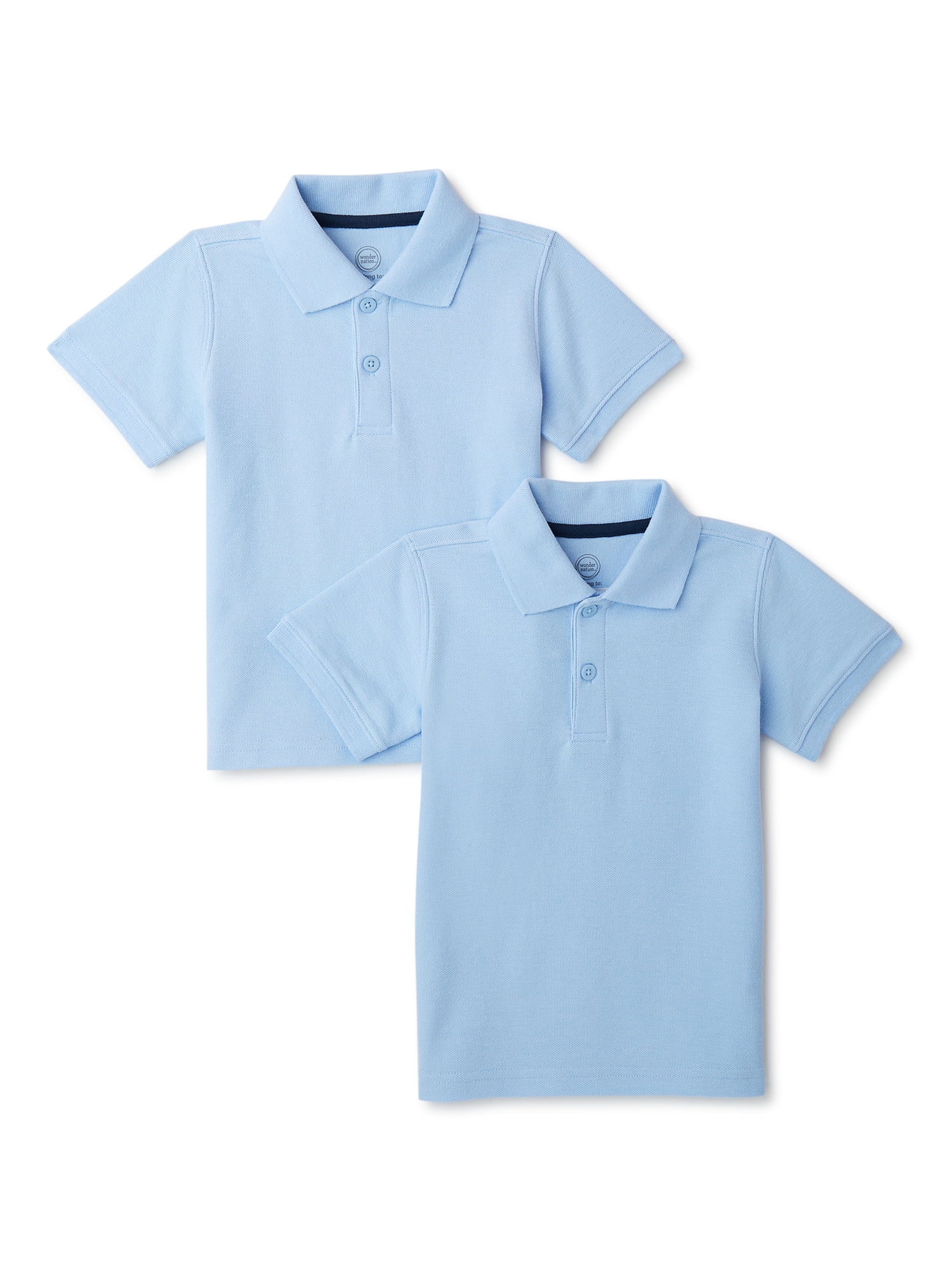 Wonder Nation Toddler Boys School Uniform Short Sleeve Pique Wonder Nation Toddler Boys School Uniform Short Sleeve Pique