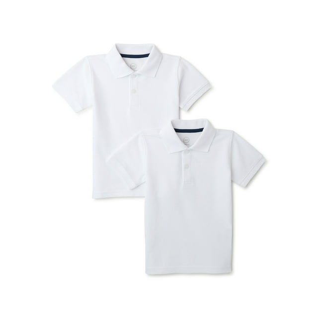 Wonder Nation Toddler Boys School Uniform Short Sleeve Pique Polo Shirt