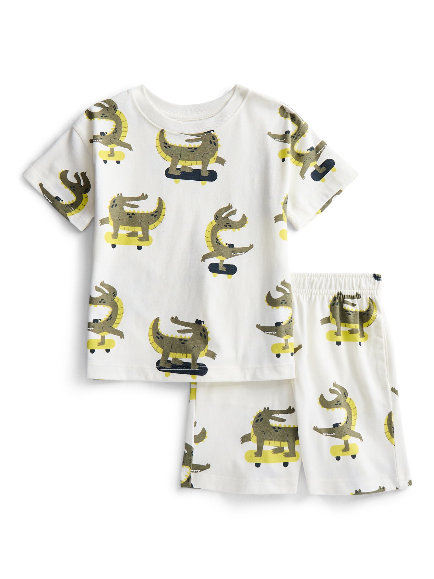 Wonder Nation Toddler Boys Short Sleeve Top and Shorts Outfit Set, 2-Piece, Sizes 12M-5T