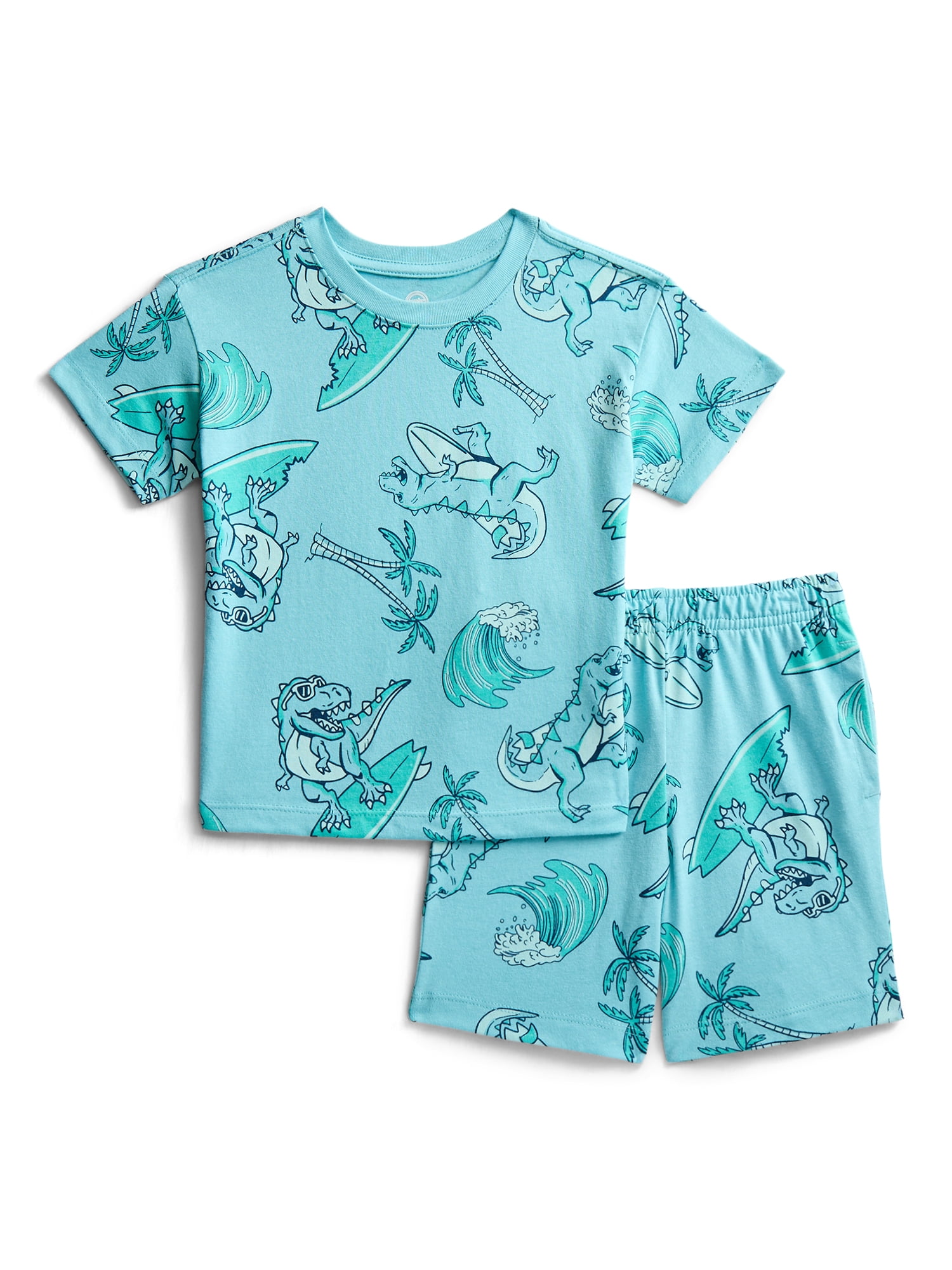 Wonder Nation Toddler Boys Short Sleeve Top and Shorts Outfit Set
