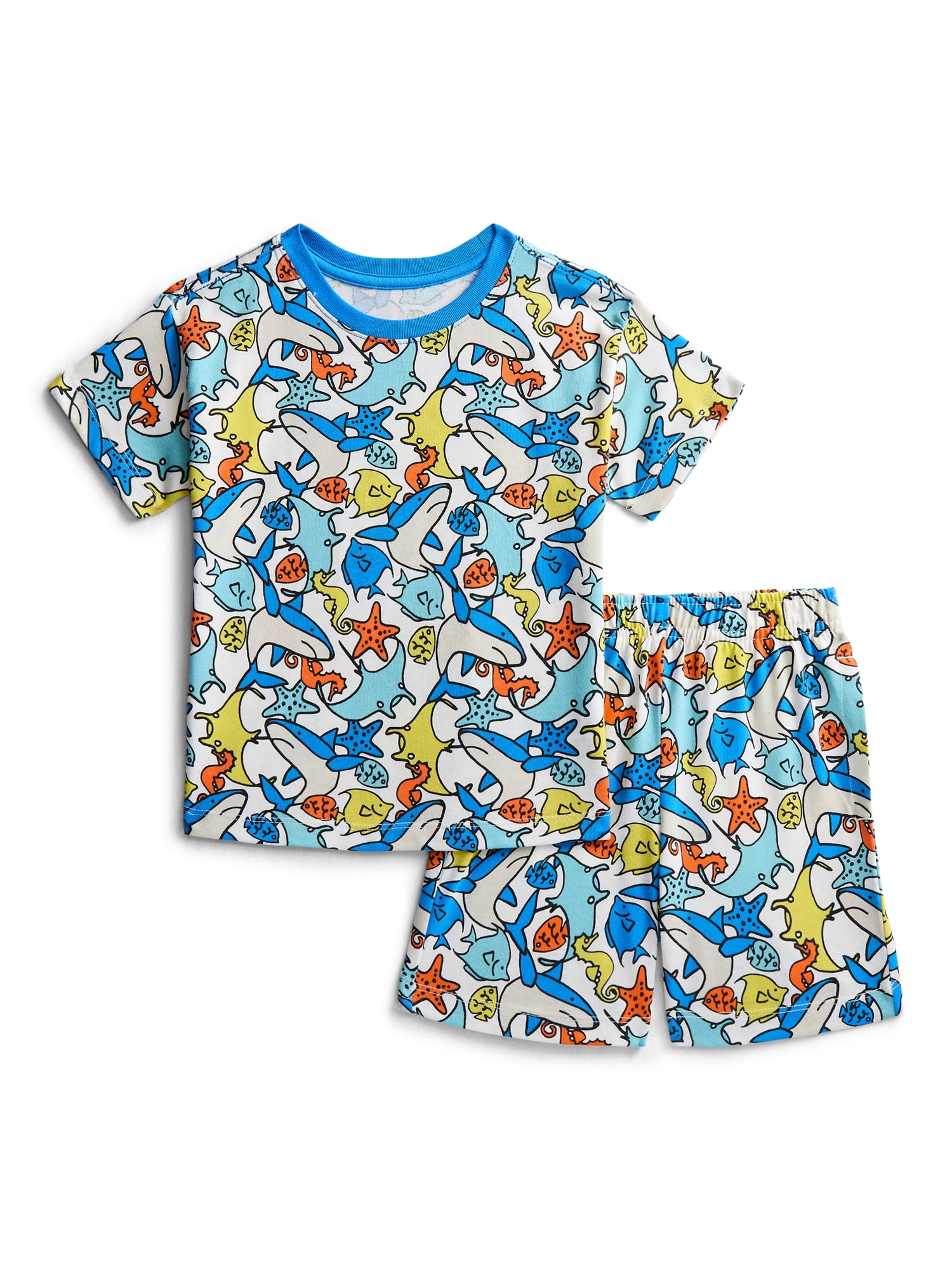 Wonder Nation Toddler Boys Short Sleeve Top and Shorts Outfit Set, 2-Piece, Sizes 12M-5T