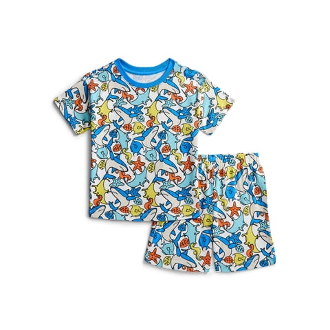 Wonder Nation Toddler Boys Short Sleeve Top and Shorts Outfit Set, 2-Piece, Sizes 12M-5T