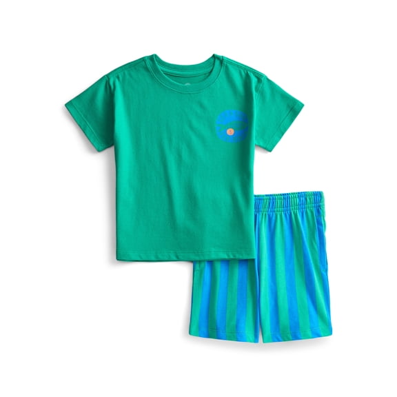 Wonder Nation Toddler Boys Short Sleeve Top and Shorts Outfit Set, 2-Piece, Sizes 12M-5T