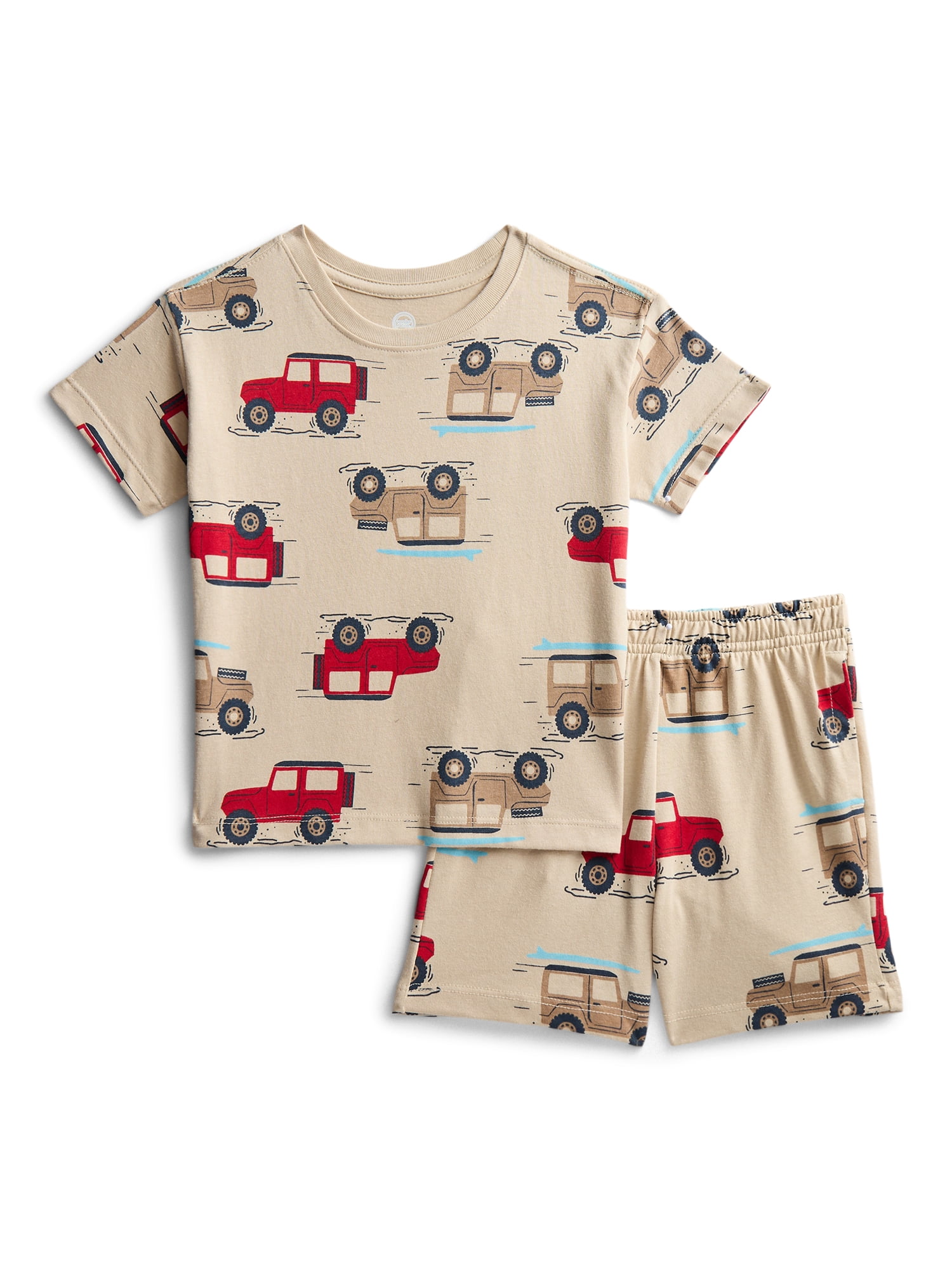 Wonder Nation Toddler Boys Short Sleeve Top and Shorts Outfit Set, 2-Piece, Sizes 12M-5T