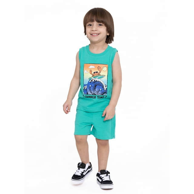 Wonder Nation Toddler Boys Tank Top and Shorts Set, 2Piece, Sizes 12M