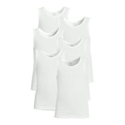 Wonder Nation Toddler Boys White Tank Top Undershirt, 6-Pack, Sizes 2T-5T