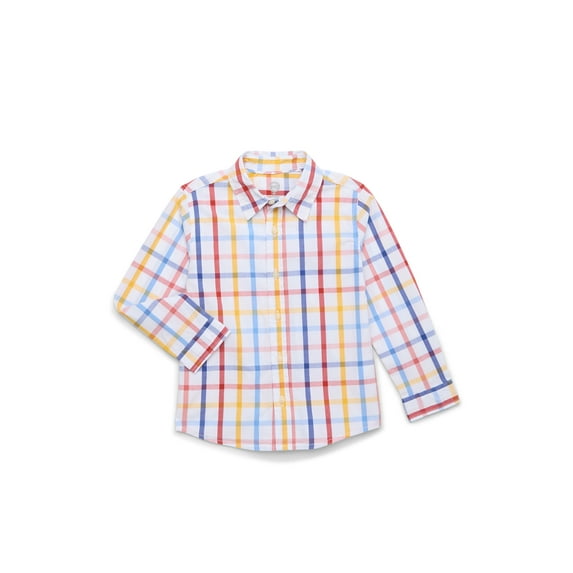 Wonder Nation Toddler Boys Woven Shirt with Long Sleeves, Sizes 12M-5T