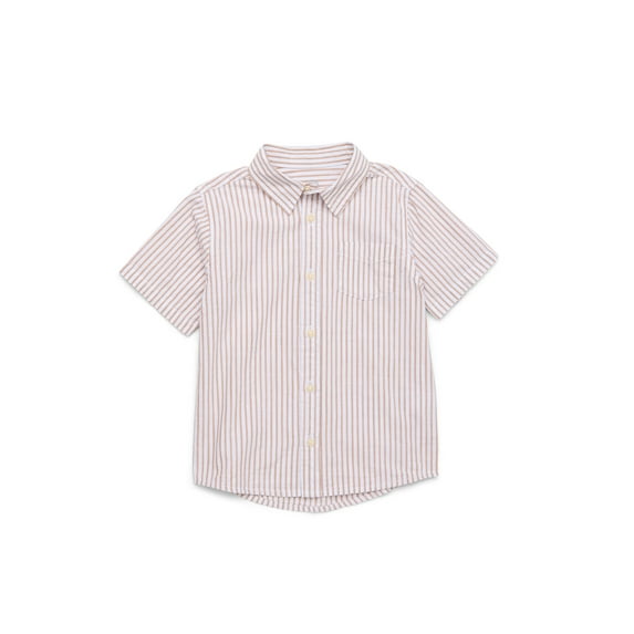 Wonder Nation Toddler Boys Woven Shirt with Short Sleeves, Sizes 12M-5T