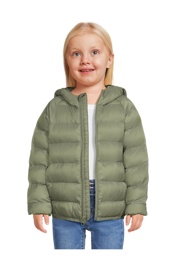 Toddler Boys and Girls Unisex Packable Quilted Puffer Jacket, Sizes 12M-5T