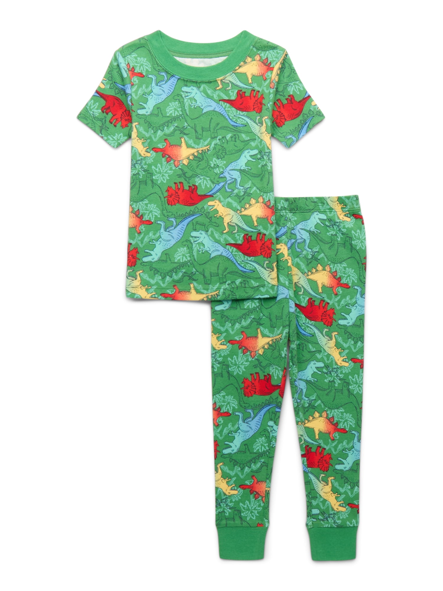 Wonder Nation Toddler Cotton Sleep Tee and Pants Pajama Set, 2-Piece, Sizes 12M-5T