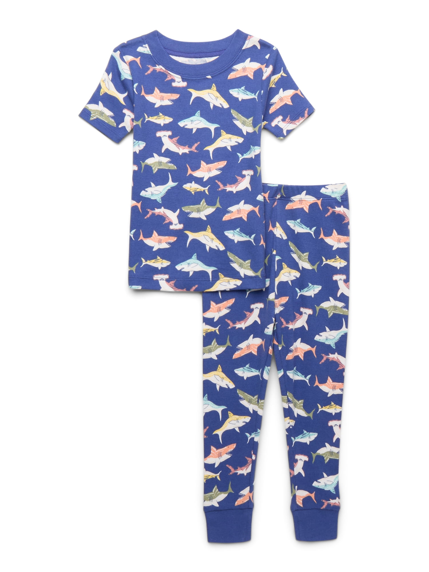 Wonder Nation Toddler Cotton Sleep Tee and Pants Snug Fit Pajama 3 Pack Set 6 Pieces Sizes 12M 5T