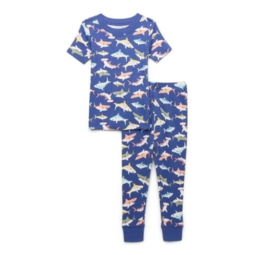 Wonder Nation Toddler Cotton Sleep Tee and Pants Pajama Set, 2-Piece, Sizes 12M-5T
