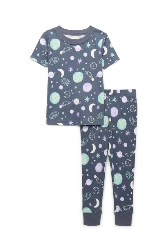 Toddler Cotton Sleep Tee and Pants Pajama Set, 2-Piece, Sizes 12M-5T